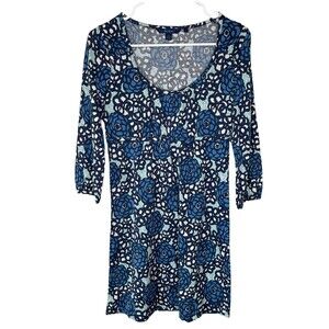 Boden Blue Floral Casual 3/4 Sleeve Dress Size 8 NWOT!